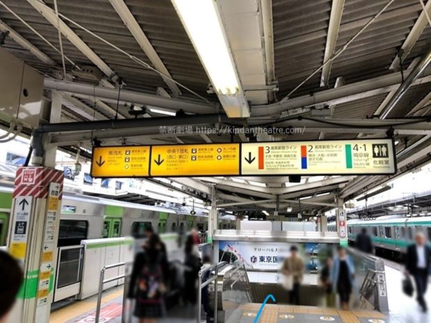 JR池袋駅ホーム南改札へ