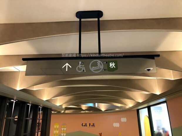 ウォーターズ竹芝シアター棟2階通路「秋」劇場案内看板