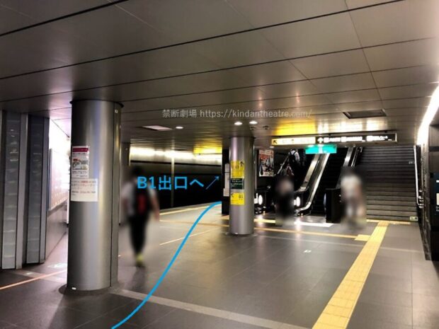 都営地下鉄大門駅地下通路B1出口方面