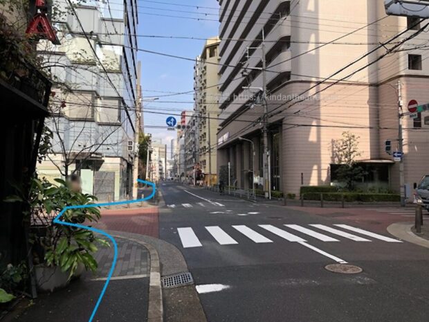 オリックス劇場周辺　ダイワロイネットホテル四ツ橋付近歩道