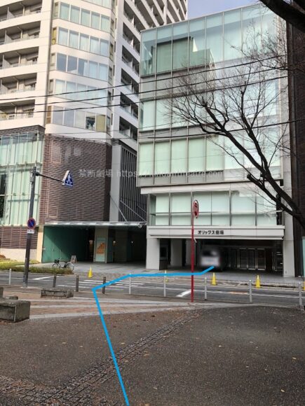 オリックス劇場前新町北公園からの横断歩道