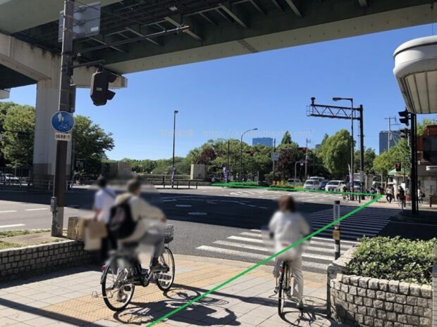 森ノ宮駅前交差点・横断歩道