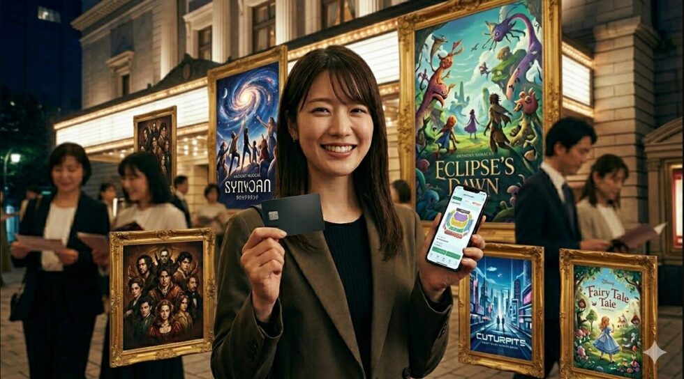 エポスカードの優待を利用して様々なミュージカル観劇を楽しむ日本人女性