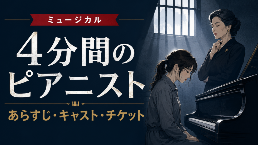 ミュージカル『4分間のピアニスト』のあらすじ・キャスト・チケット情報を紹介するアイキャッチ画像