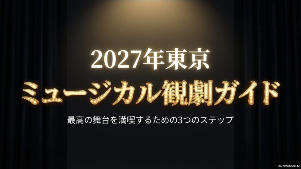2027年東京ミュージカル観劇ガイド。最高の舞台を満喫するための3つのステップ 。