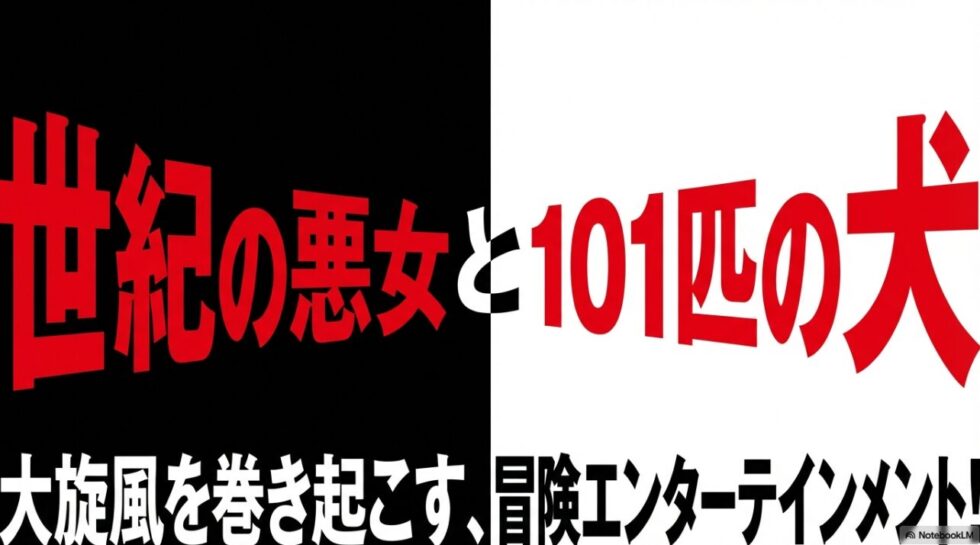 世紀の悪女と101匹の犬が大旋風を巻き起こす、エンターテインメント！