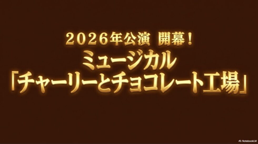 2026年公演が開幕したミュージカル「チャーリーとチョコレート工場」の案内