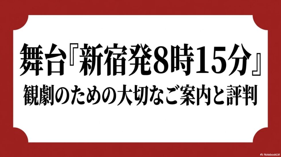 舞台『新宿発8時15分』観劇のための大切なご案内と評判