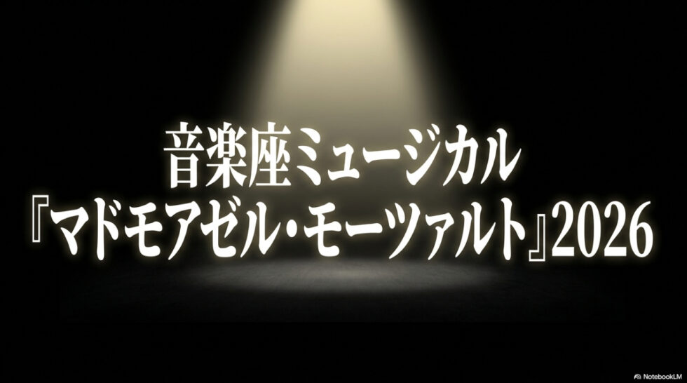 音楽座ミュージカル『マドモアゼル・モーツァルト』2026と書かれたタイトルスライド