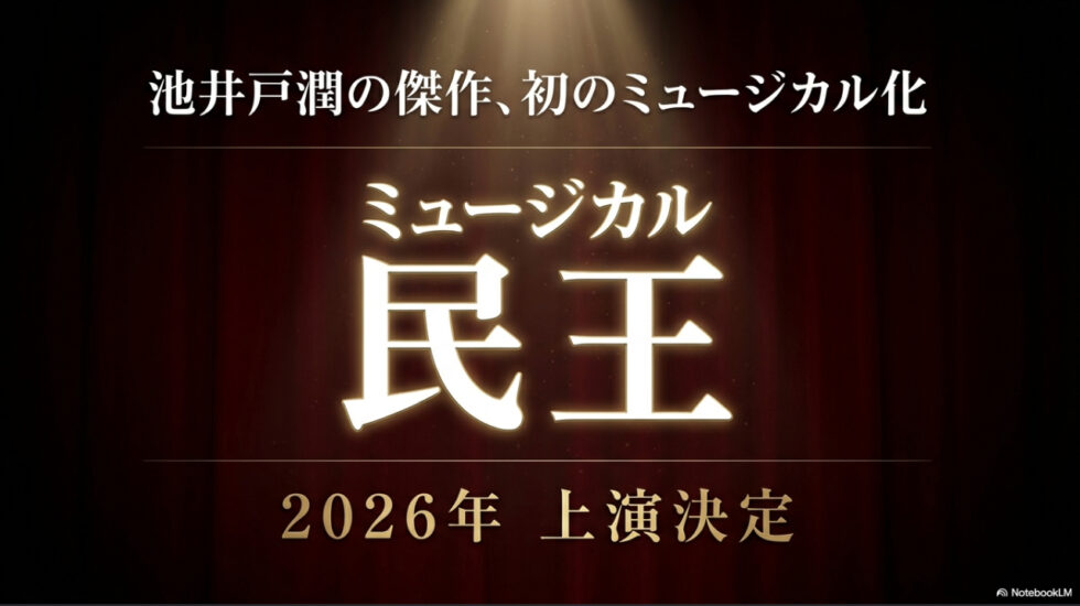 池井戸潤の傑作が初のミュージカル化。ミュージカル民王2026年上演決定