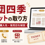 劇団四季チケットの取り方を解説したアイキャッチ画像。Web予約・電話・プレイガイドの購入方法と発売日、QRチケットのイメージを掲載。